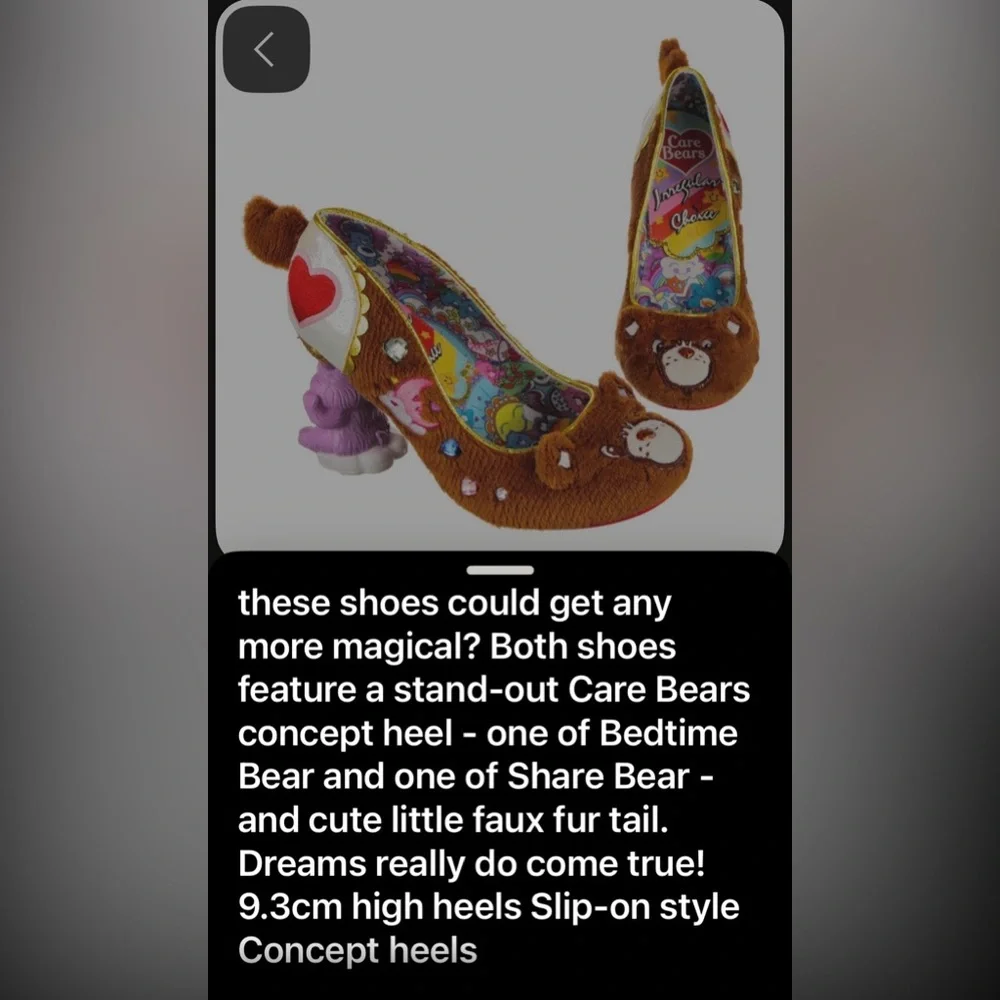 Irregular Choice Tenderheart Cuddles Carebear Statement Heels, Brown 9/40.